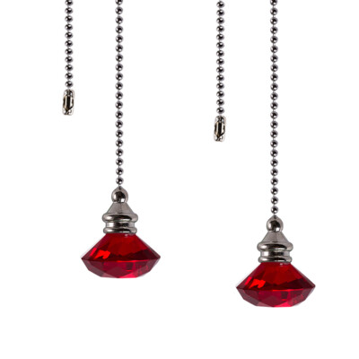 2pcs Red Crystal Diamond Ceiling Fan Pull Chain Ceiling Fan Light Switch 50cm Ebay