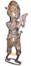 Rare Benin Bronze Portuguese Soldier. 35cm. 1.9kg.