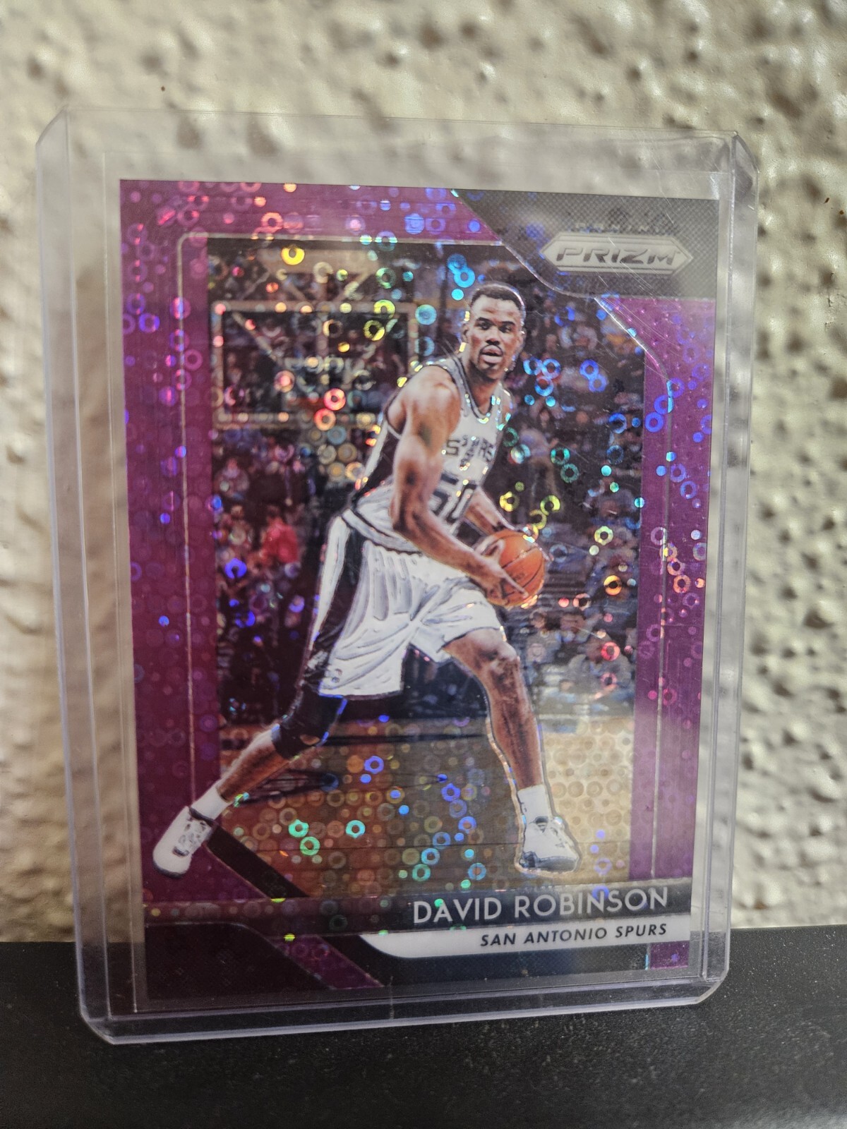 David Robinson 2018-19 Panini Prizm Basketball 195 Purple SP #54/75 SPURS HOF