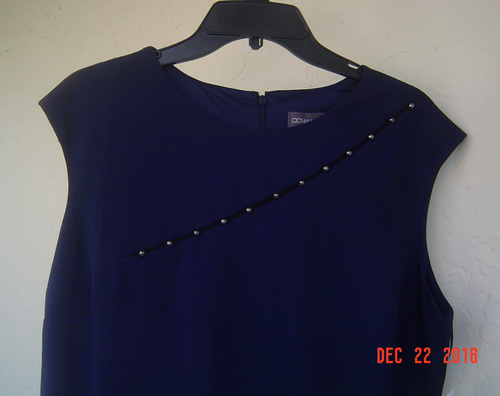 NEW DONNA RICCO NAVY BLUE MIDI CAREER SHEATH DRESS SIZE 14 $134 - Picture 4 of 4