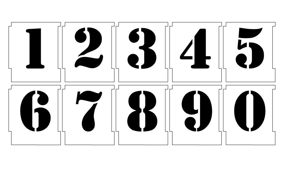 Number Stencils Set 0-9 Military Style Number template Size 50mm 2'' ARMY FONT | eBay number-stencils-set-0-9-military-style-number-template-size-50mm-2-army-font-ebay