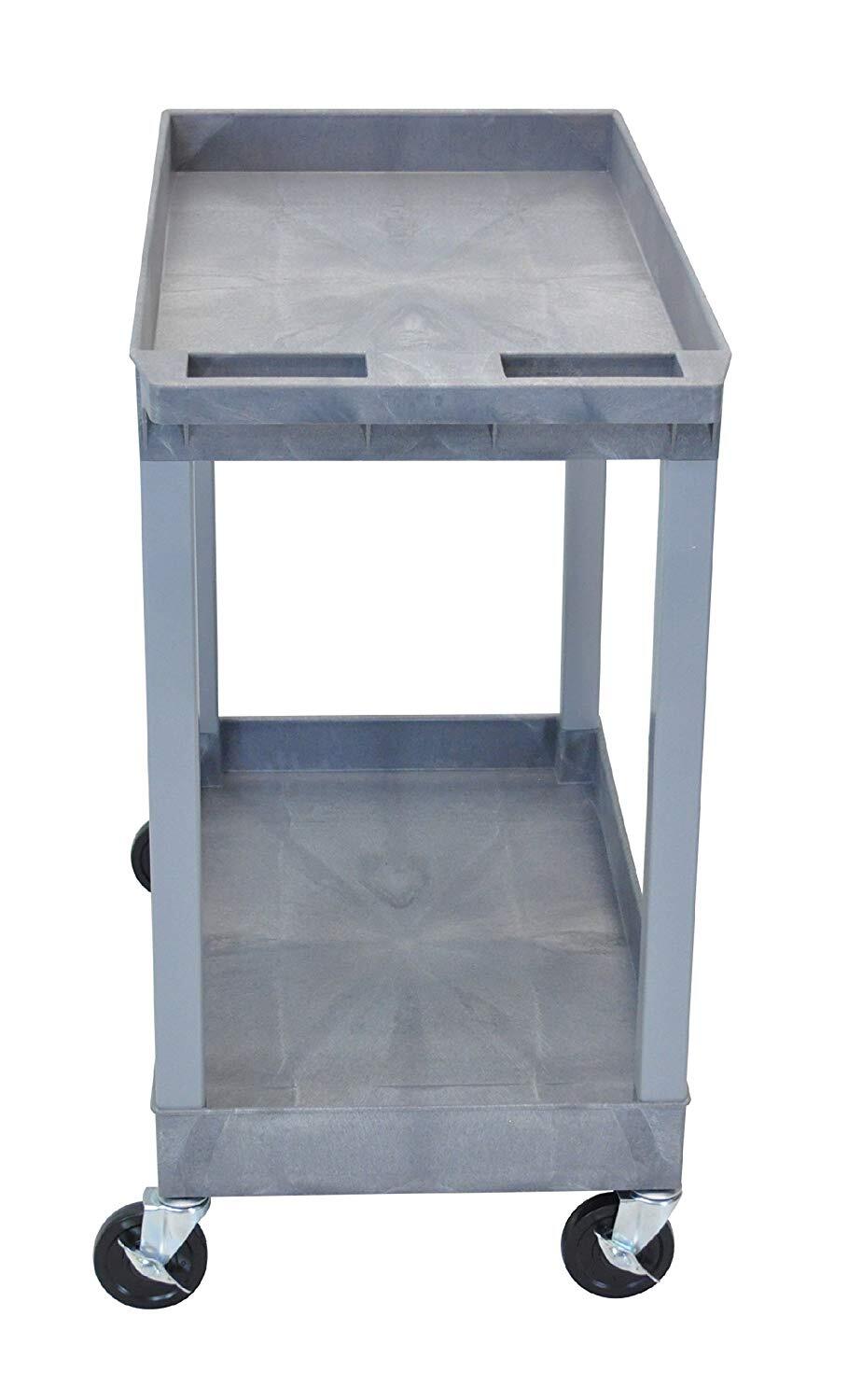 Luxor Ec11g Tub Storage Cart 2 Shelves Gray 32" X 18" eBay