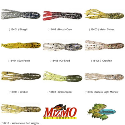 Mizmo Tubes Crappie Panfish EARTH TONES 1.75 Inch Any Color Baits 8 Count Pack