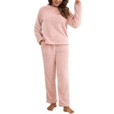Women's Plush Pajama Set Long Sleeve Pajama Women's Loose Winter