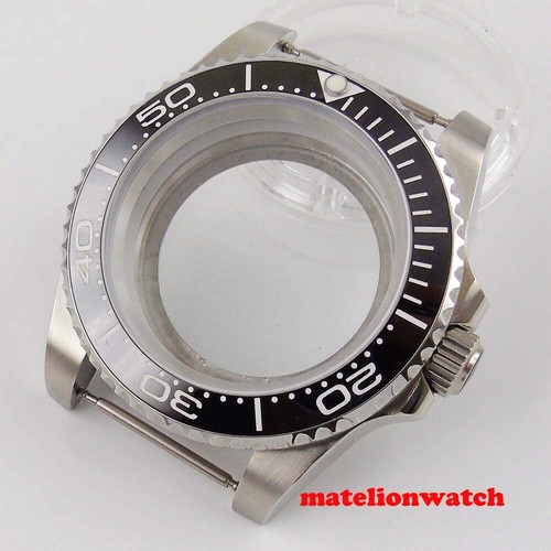 Steel 40mm Mens Watch Case parts sapphire glass Fit for NH35 NH35A ceramic bezel - Picture 41 of 44