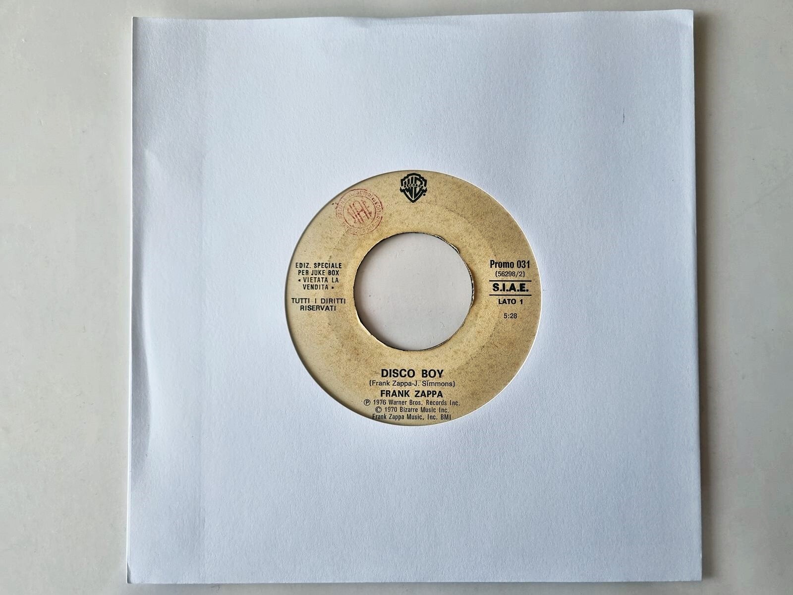 Frank Zappa/ Herbie Mann - Disco boy/ Bird walk 7'' Vinyl JUKEBOX PROMO
