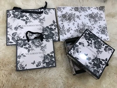 VICTORIA'S SECRET Victoria Secret Limited Floral Set Shopping Gift Bags & Box & Bunny Tissue Paper
