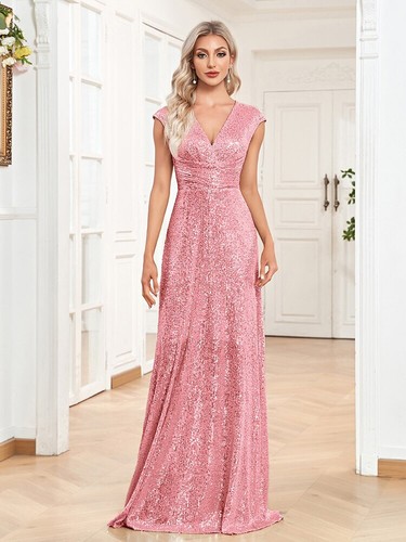 2023 Neu Schauspielerin Elegantes V-Ausschnitt Abendkleid Bodenwischer Kleid Chinesische Größe - Bild 14 von 34