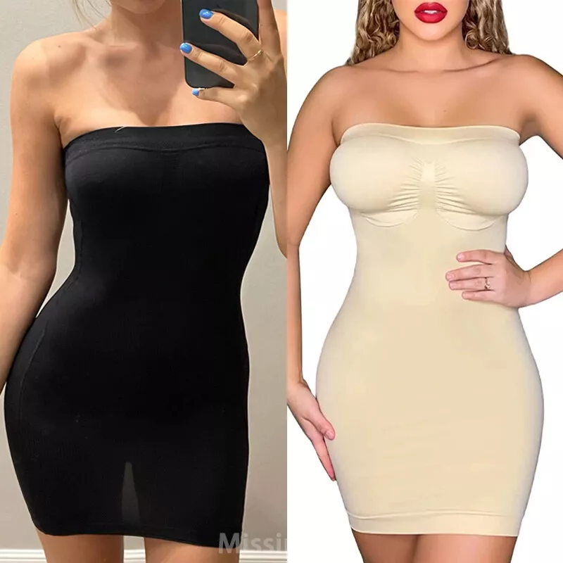 Women Shapewear Full Slip Dress Strapless Tummy Control Body Shaper  Underwear