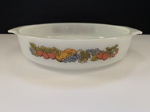 Fire King Anchor Hocking Nature’s Bounty Fruit Harvest 429 Round 9” Pie Plate