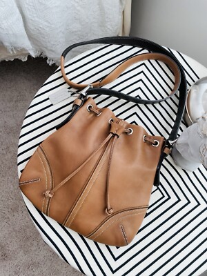 Vintage Coach Leather Bucket Bag Drawstring Crossbody Purse Handbag 9463 