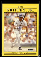 1991 Fleer #450a Ken Griffey, Jr. Jumbo Pack version: Text reads 