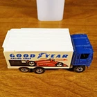 Hot Wheels Vintage Hiway Hauler Goodyear Racing Tires Blue Cab BW Malaysia 1987