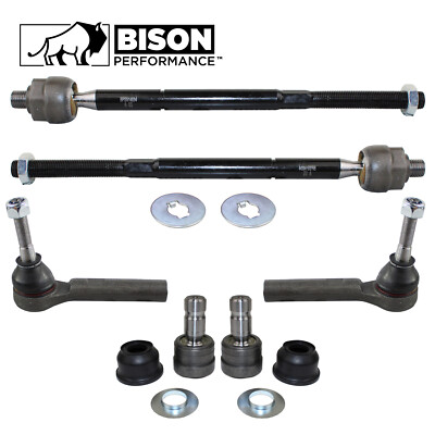 Bison Performance 6pc Inner Outer Steering TieRod Ball Joints Kit For Dodge Jeep