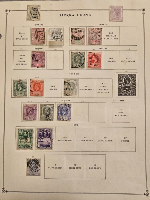 MD SIERRA LEONA collection on SCOTT pages from International Stamp Album