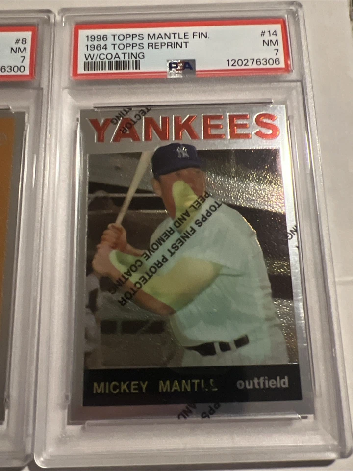 Mickey Mantle PSA LOTE 3 X 1996 Topps Finest con revestimiento #7 #8 #14 1957 1958 1964 Foto 3 de 4