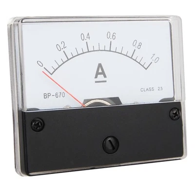 BLANKO Messinstrument 0 - 1 A DC Analog Amperemeter zum Einbau mit integriertem Shunt