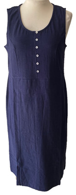 Adini 100% Baumwolle Slub Jersey Kleid Rundhals Ärmellos Tailliert Gr. XXL/L2