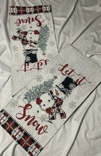 Let It Snow Tapestry Table Runner Snowman Christmas 12  X 72  