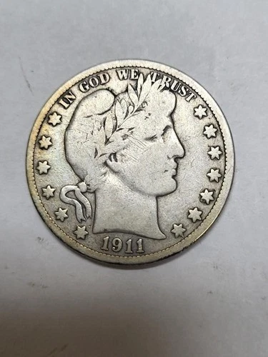 1911 D Barber Half Dollar NICE USED COIN !!