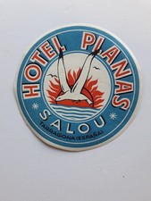 Hote Planas ( SALOU) COSTA BRAVA  DECO Luggage Label 