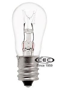 CEC Industries #6S-6 12V Bulbs, 12 V, 6 W, E12 Base, S-6 shape (Box of 10)