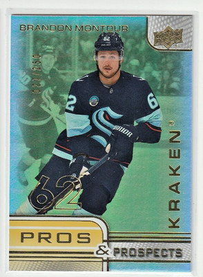 2025-26 Upper Deck Extended PP-16 GOLD # 027/250 BRANDON MONTOUR Seattle Kraken