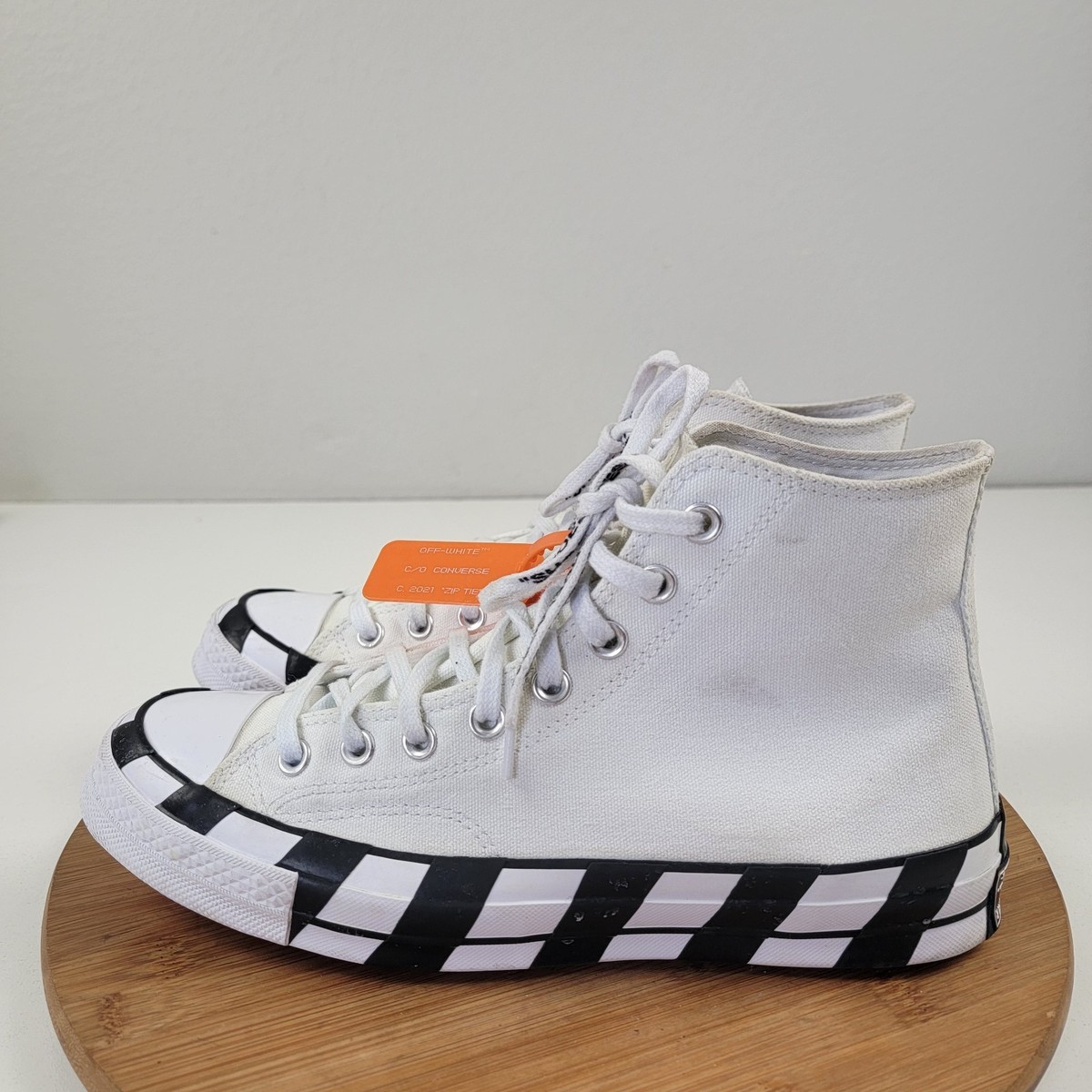 Chuck Taylors Sneakers Retail Converse X Off White Chuck Taylors High Top Allstars White Converse Off-