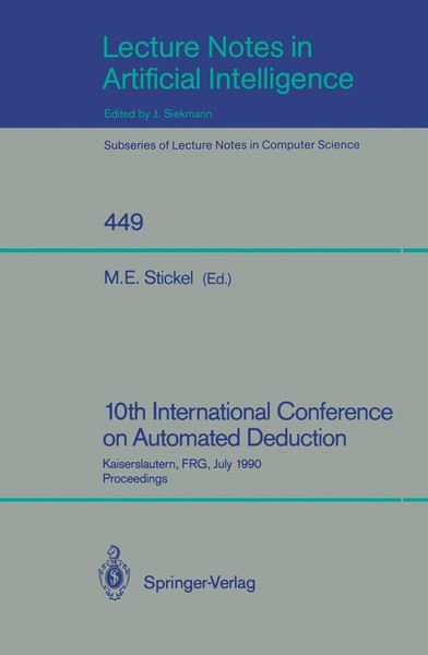 10Th International Conference On Automated Deduction Mark E. Stickel-image