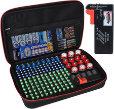 Battery Organizer Storage Box with Tester, Battery Vault Case Fireproof Waterpro