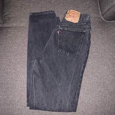 VINTAGE 90s Levis 501 Jeans Womens 27x30 Black Faded ~ Made in USA