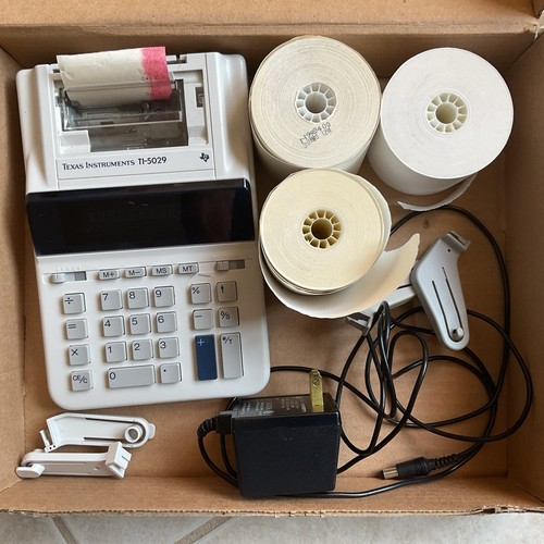 Vintage Texas Instruments Printer Calculator TI-5029 Portable + Paper ...