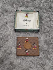 Authentic Gucci x Disney Mickey Mouse Bifold GG Supreme Wallet Used - 602549