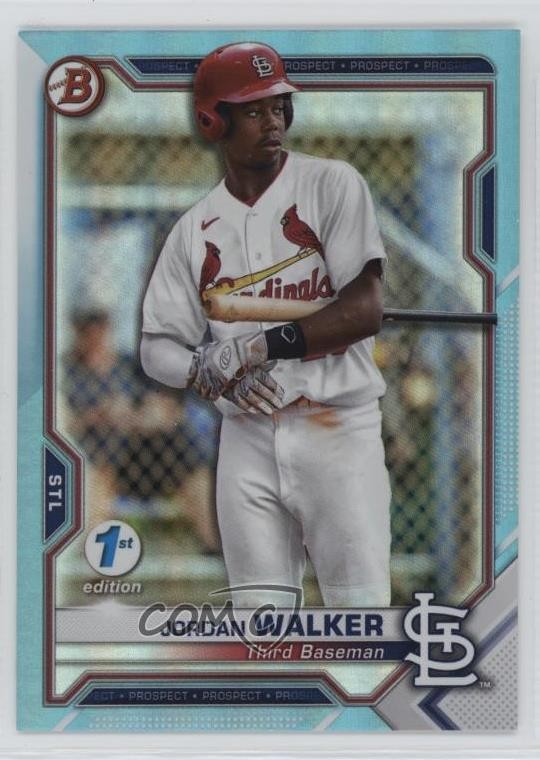 2021 Bowman 1st Edition Sky Blue Foil Jordan Walker #BFE-146 0u46