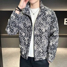 Luxury Men Jacket Fashion Casual Trendy Streetwear High Street Slim Fit Zip Coat