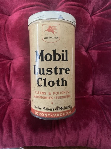 VINTAGE ORIGINAL ANTIQUE GAS OIL GENERAL STORE SIGN CAN MOBILOIL NICE