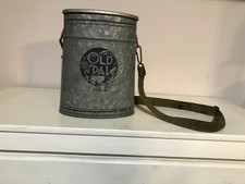 vtg. Old Pal oval aluminum minnow bail bucket with strap and insert bucket