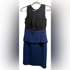BCBG “Carrie” dress Size 4 Blue & black Y2K #10184
