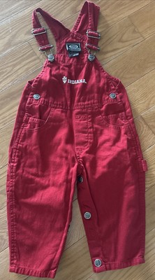 Toddler 1yr 18-24m Red Indiana Snap Up Overalls By Ouray Sportswear-