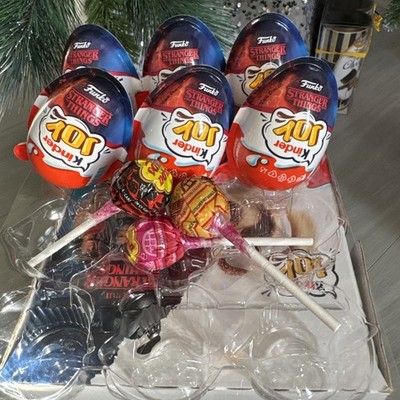 6 Eier + Chupa Chups Stranger Things Kinder Joy Spielzeug Sammeln - Limit Edition  