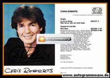 Schlager Chris ROBERTS 1985 « La La La Song » Carte Autographe Original