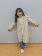 Uniqlo Kids Girls Shirt Dress Long Sleeve Button Down With Pockets Size 110 4/5