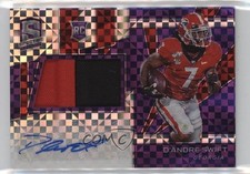 2020 Panini Chronicles Draft Picks Spectra 15/20 D'Andre Swift Patch Auto 0j15