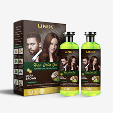 UNIK PROFESSIONAL HAIR COLOR GEL BROWN No Color to the Skin - No AMONIA 