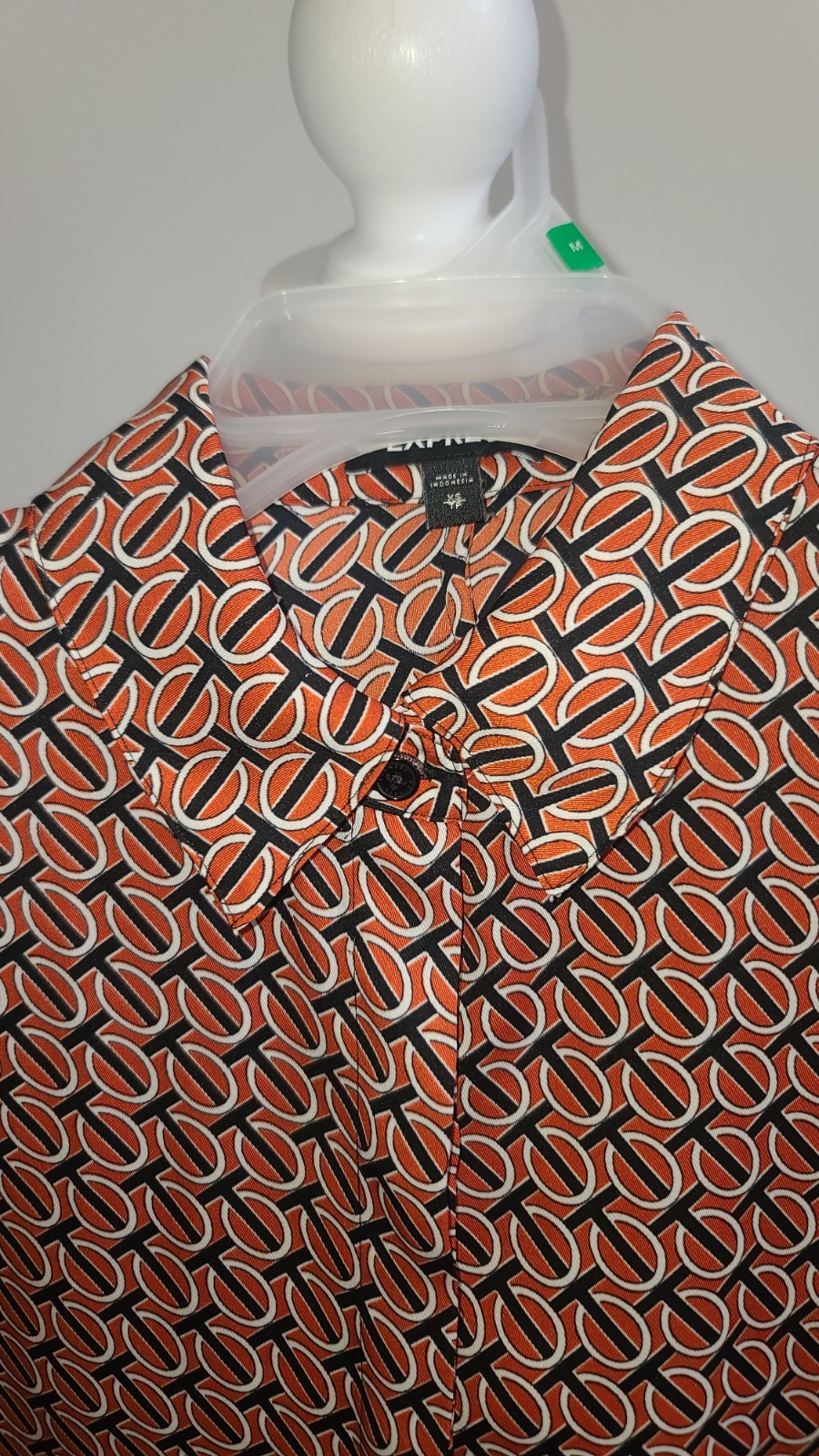 Express Oversize Button Down Blouse Multicolored … - image 5