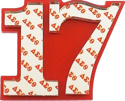 Delta Sigma Theta Acrylic Line #17 Pin [Red - 2''T]