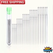 Sewing Needles Large Eye Sharp Point 25P Hand Sewing Embroidery Stitching Needle