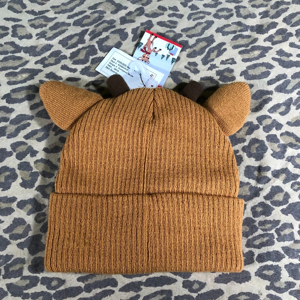 NUEVO Rudolph El Reno Nariz Roja Unisex Invierno Gorro Sombrero Navidad ADULTO Foto 4 de 4