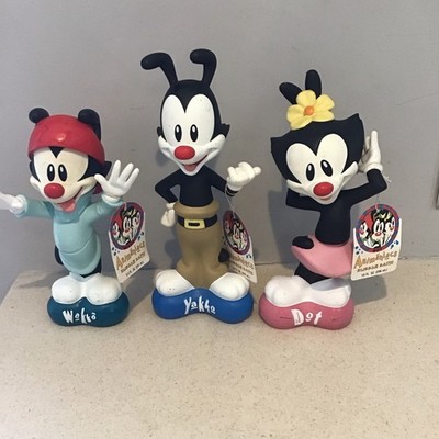 RARE 1995 Warner Bros. Animaniacs YAKKO DOT WAKKO Vinyl Bubble Bath Bottle Set