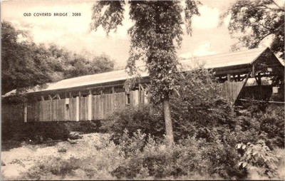 Brookline Covered Bridge Massachusetts Postcard E77